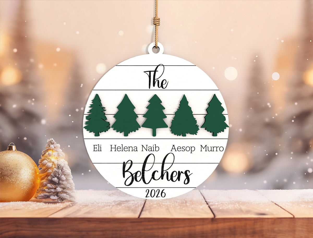 Personalized Family Christmas Tree Ornament SVG Laser Cut Fi 3