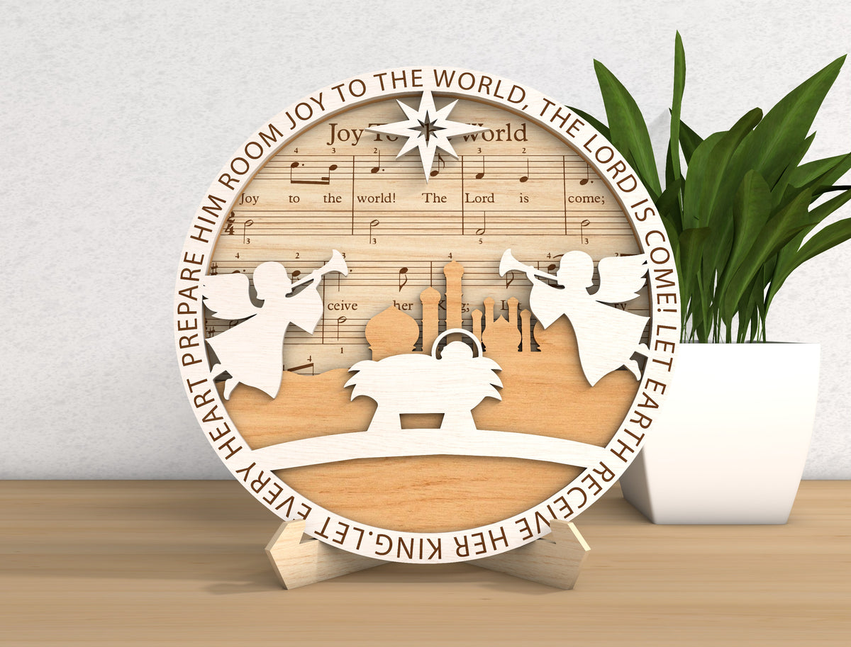 Christmas Nativity Sheet Music SVG Bundle 5 Layered Designs