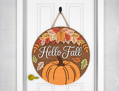 Fall Pumpkin Welcome and Nut House Door Hanger SVG Bundle for Glowforge xTool LightBurn 6 Designs