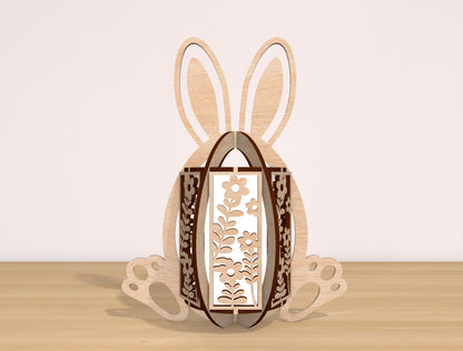 Easter Bunny Lantern SVG Bundle Rabbit Egg 7 Designs for Glowforge and xTool