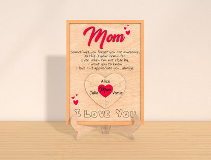 Mom Heart Quote Sign SVG Sometimes You Forget for LightBurn and xTool