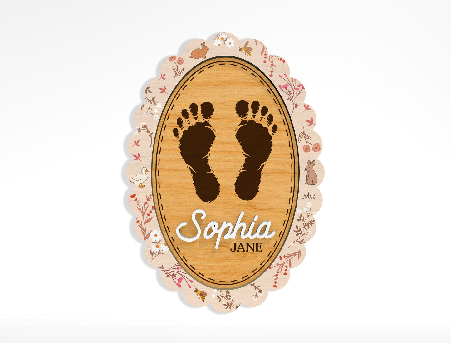 Baby Birth Stats Sign SVG File for Glowforge and xTool