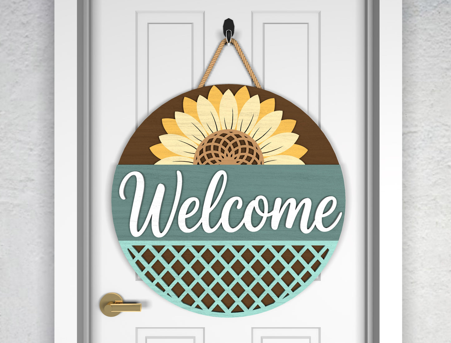 Hello Sunshine Sunflower Sign SVG Laser Cut File for LightBurn and Glowforge