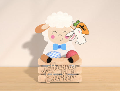 Personalized Easter Bunny Basket Holder SVG Bundle for LightBurn and xTool