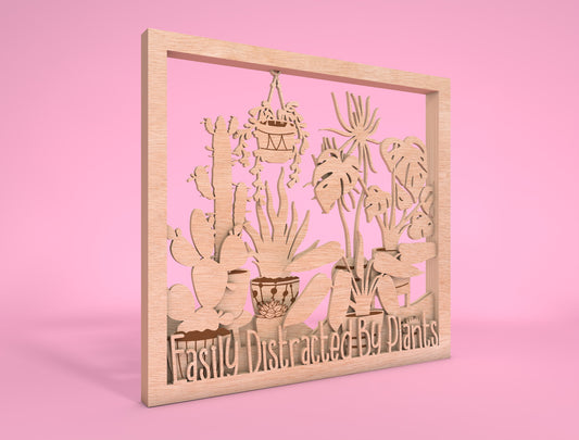 Multilayer Plant Wall Art SVG Laser Cut File for Glowforge