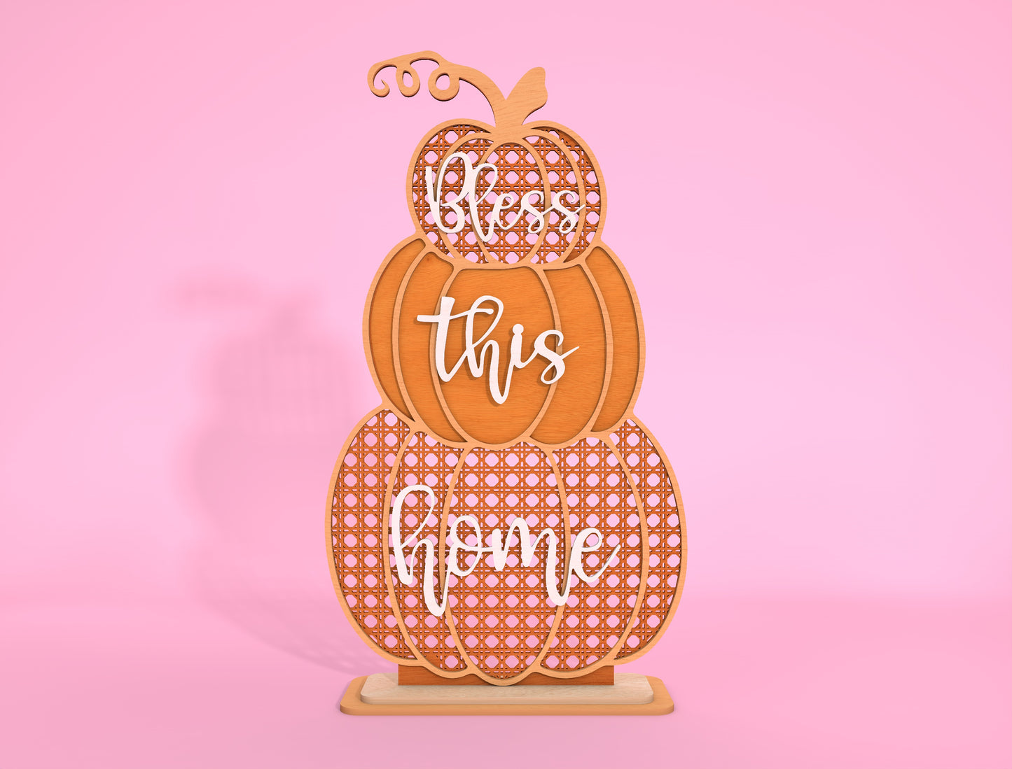 Home Sweet Home and Bless This Home Stacked Pumpkin SVG Set for Glowforge xTool LightBurn 2 Designs