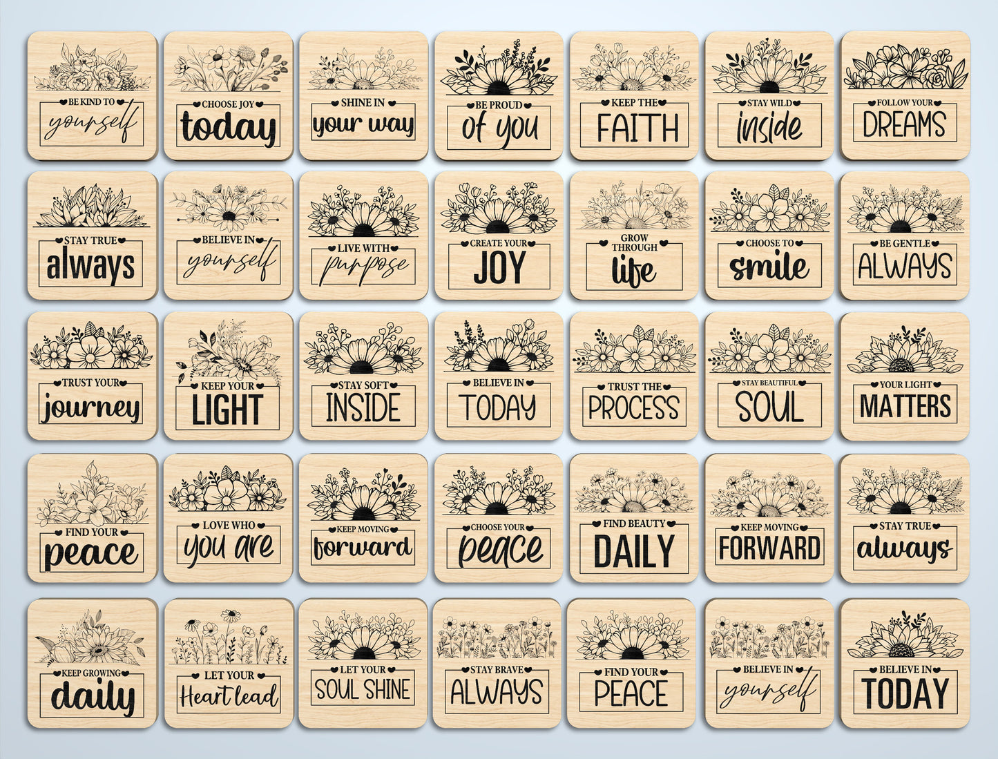 Motivational Fridge Magnet SVG Bundle for Glowforge and LightBurn