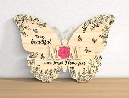 Butterfly Mom Sunflower Quote Sign SVG Bundle for LightBurn and xTool
