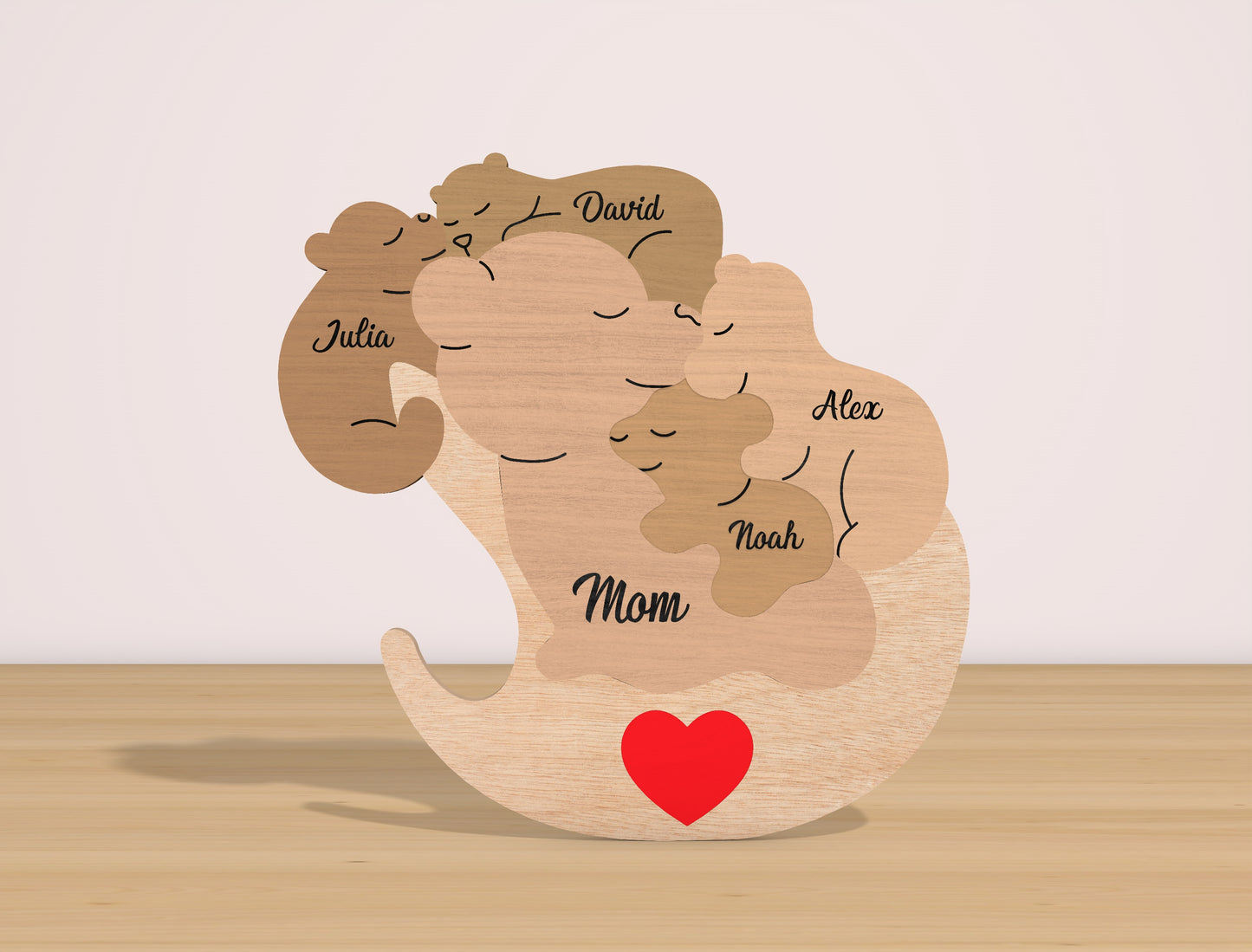 Personalized Mama Bear Puzzle Sign SVG Bundle for LightBurn and xTool