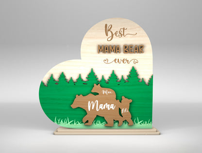 Best Mama Bear Forest Family Sign SVG for Glowforge and xTool