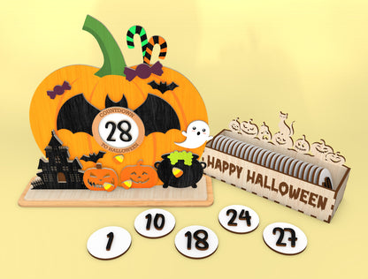 Halloween Countdown Calendar SVG for xTool LightBurn
