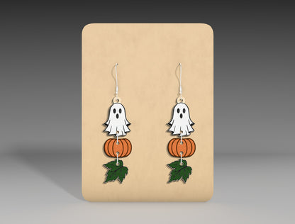 Halloween Witch Hat Pumpkin Earrings SVG Bundle 3 Designs for Glowforge LightBurn xTool