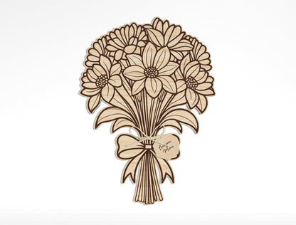 Floral Bouquet Engraving SVG Bundle Hand Drawn for Glowforge
