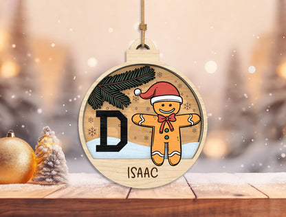Personalized Christmas Alphabet Ornament SVG Laser Cut File 3