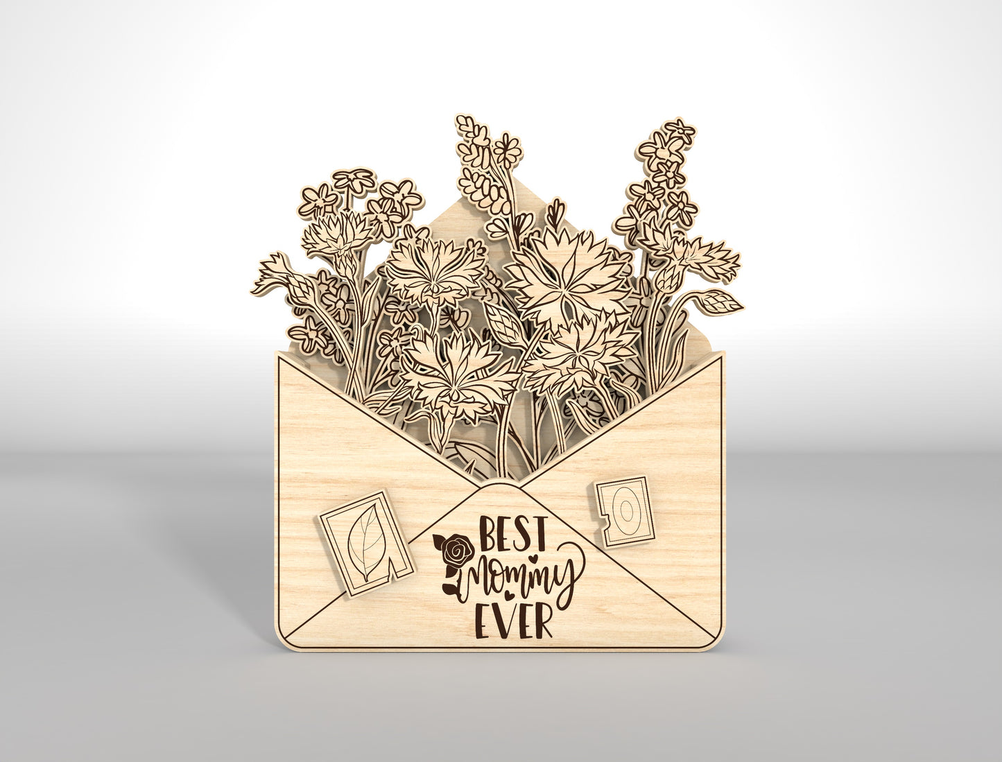 Mother's Day Gift Card Holder SVG Floral Envelope for Glowforge