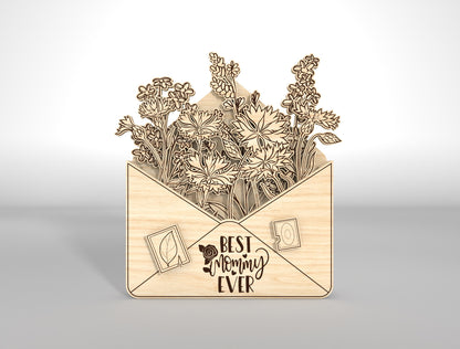 Mother's Day Gift Card Holder SVG Floral Envelope for Glowforge