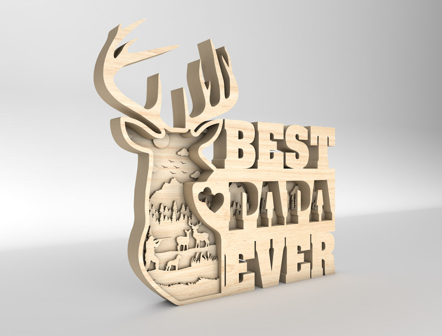 Best Dad Ever Deer Sign SVG Laser Cut File for LightBurn and Glowforge