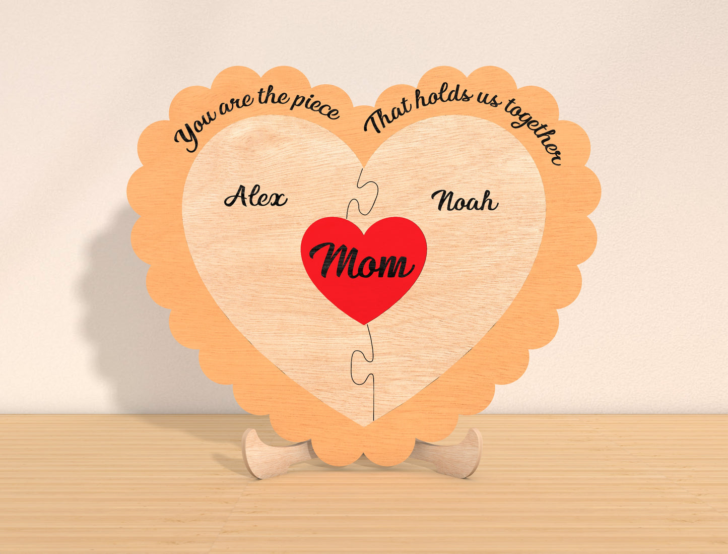 Personalized Mom Heart Sign SVG Bundle 6 Designs for xTool and LightBurn