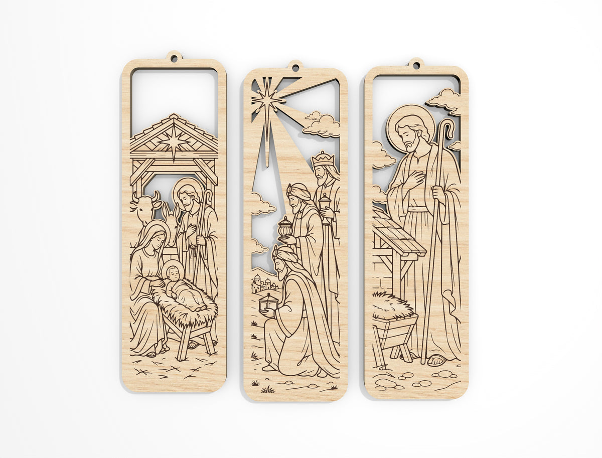 Christmas Nativity Bookmark SVG Bundle Christian Laser Cut Files