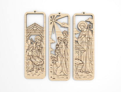 Christmas Nativity Bookmark SVG Bundle Christian Laser Cut Files
