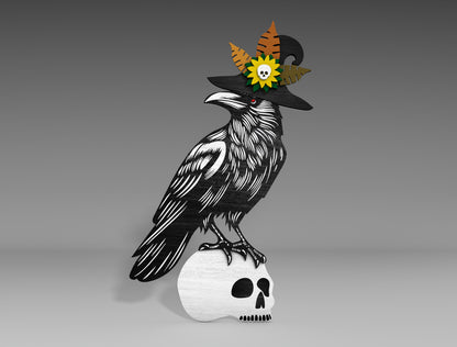 Halloween Raven Standing Decor SVG Bundle for Glowforge xTool LightBurn