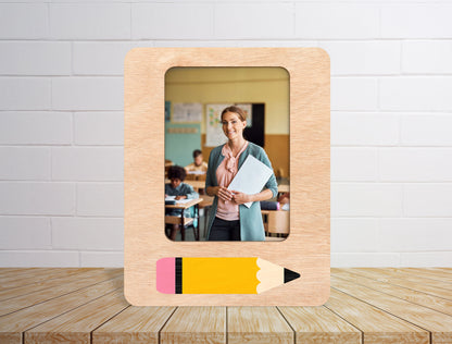 Teacher Photo Frame SVG Bundle School Theme Laser Cut File for xTool and Glowforge