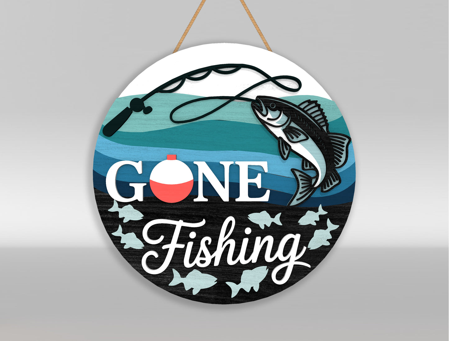 Gone Fishing Sign SVG Bundle Laser Cut File for Glowforge