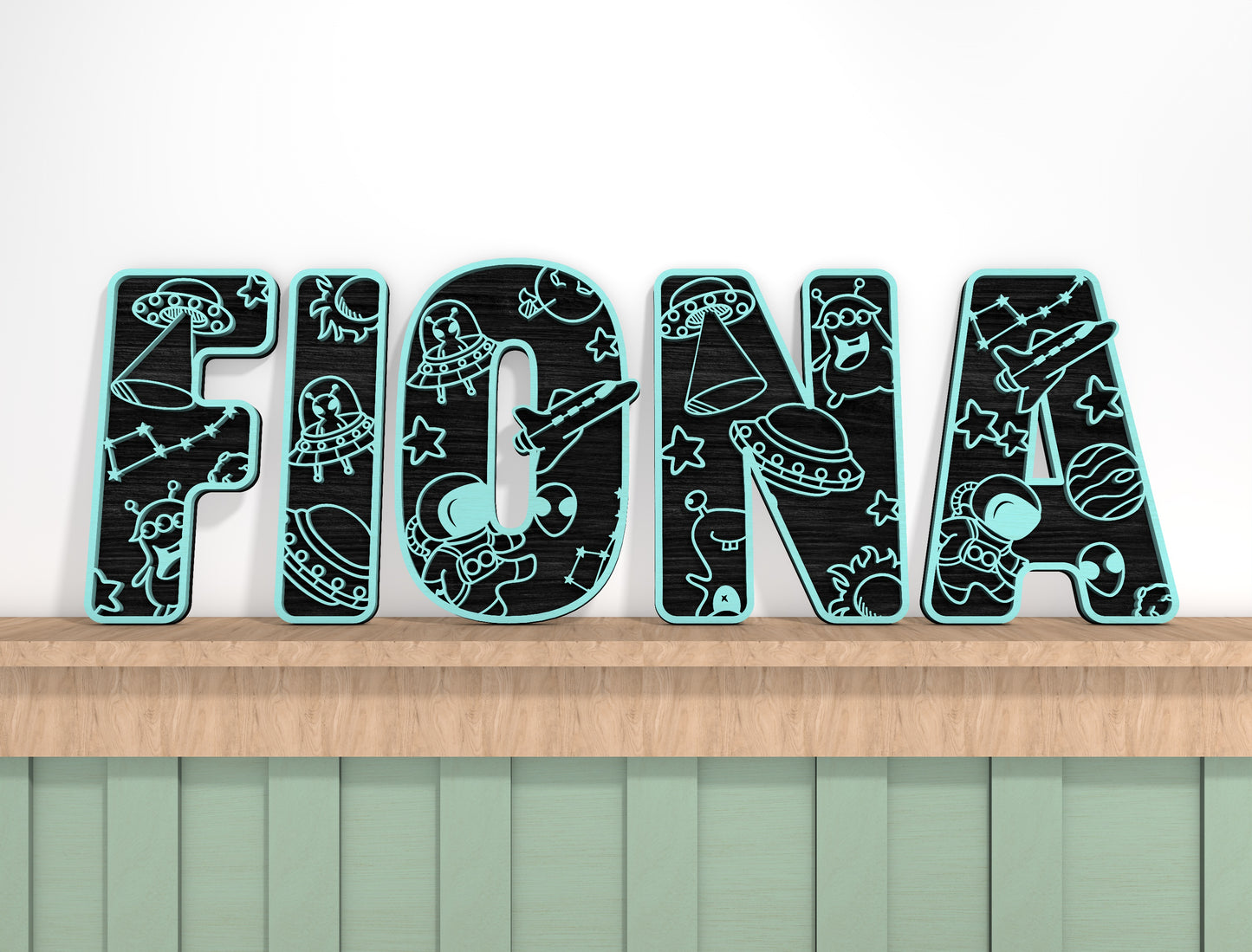 Space Alphabet SVG Bundle for Glowforge and xTool Laser Cut File