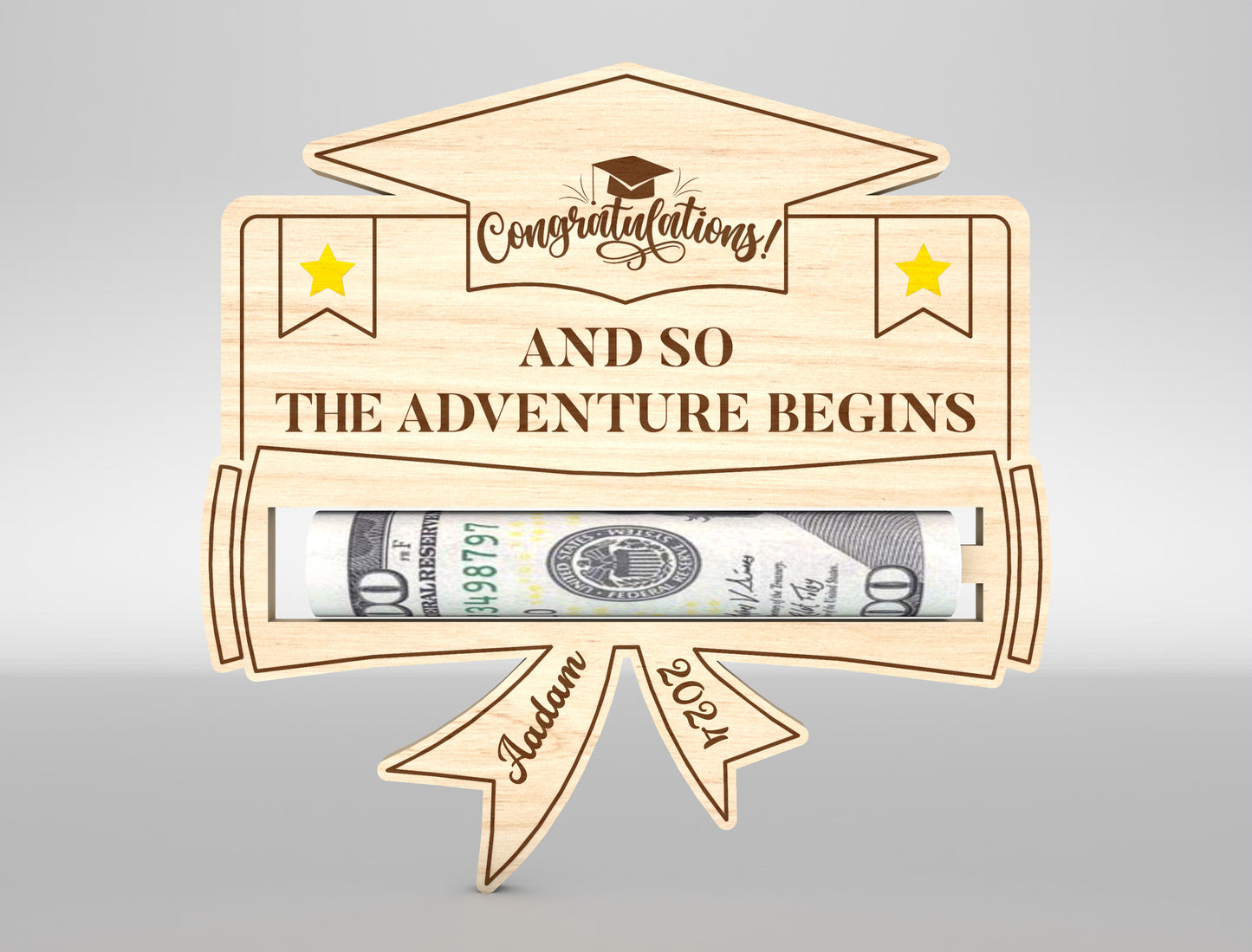 Graduation Money Holder SVG Laser Cut File for LightBurn and xTool