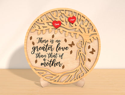 Tree of Life Mother Quote Laser Cut File | Personalized Family Name Sign | Layered Wooden Circle Decor | Glowforge, xTool, LightBurn, etc.