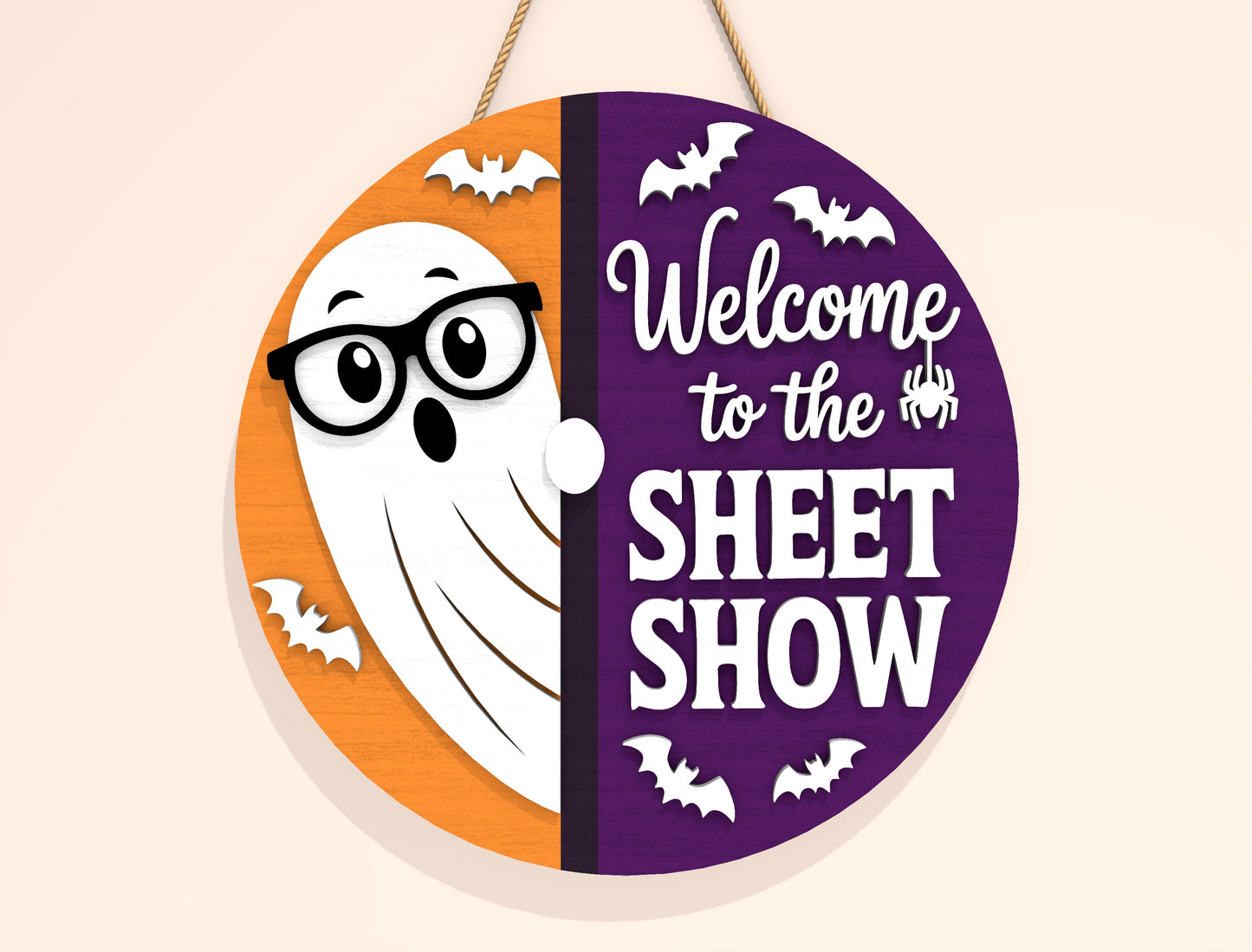 Spooky Season Ghost Door Hanger SVG Set for Glowforge xTool LightBurn 2 Designs