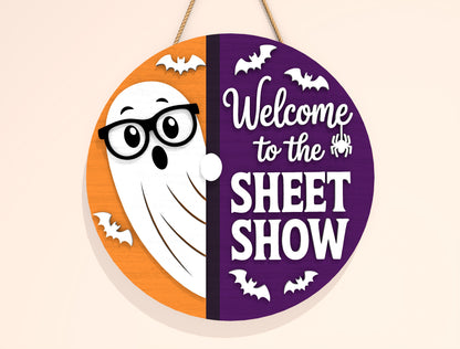Spooky Season Ghost Door Hanger SVG Set for Glowforge xTool LightBurn 2 Designs