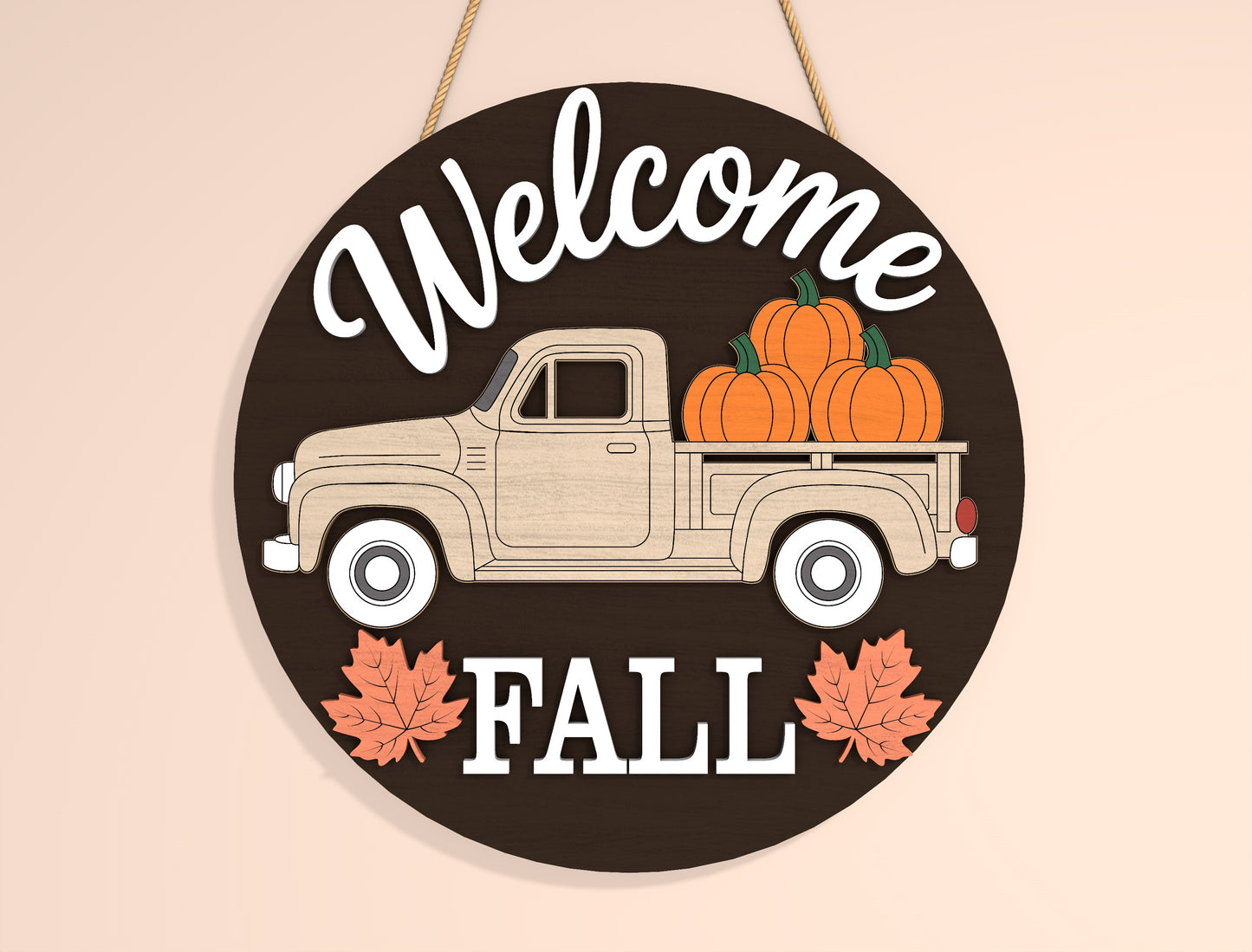 Welcome Fall and Welcome to Our Patch Truck Door Hanger SVG Set for Glowforge xTool LightBurn 2 Designs