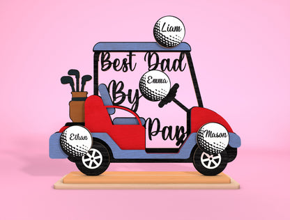 Personalized Golf Cart Dad Sign SVG Laser Cut File for Glowforge and LightBurn