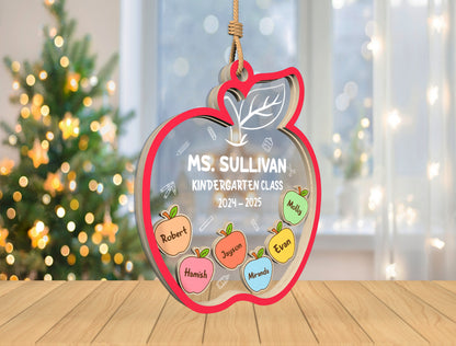 Personalized Teacher Shaker Class Ornament SVG for Glowforge and xTool