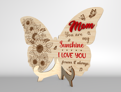 Mom Butterfly Quote Sign SVG Bundle for LightBurn and xTool