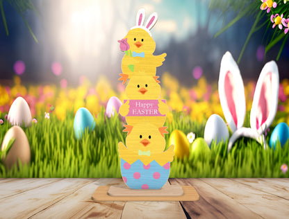 Easter Bunny Standing Sign SVG Cute Spring Decor for LightBurn and xTool