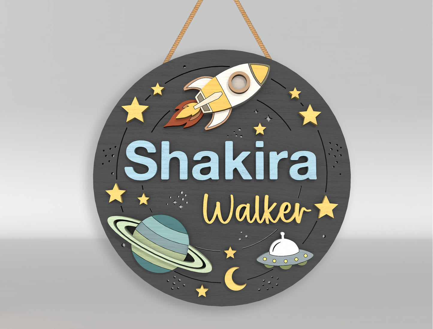 Personalized Nursery Door Sign SVG for Glowforge and xTool