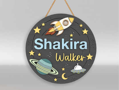 Personalized Nursery Door Sign SVG for Glowforge and xTool