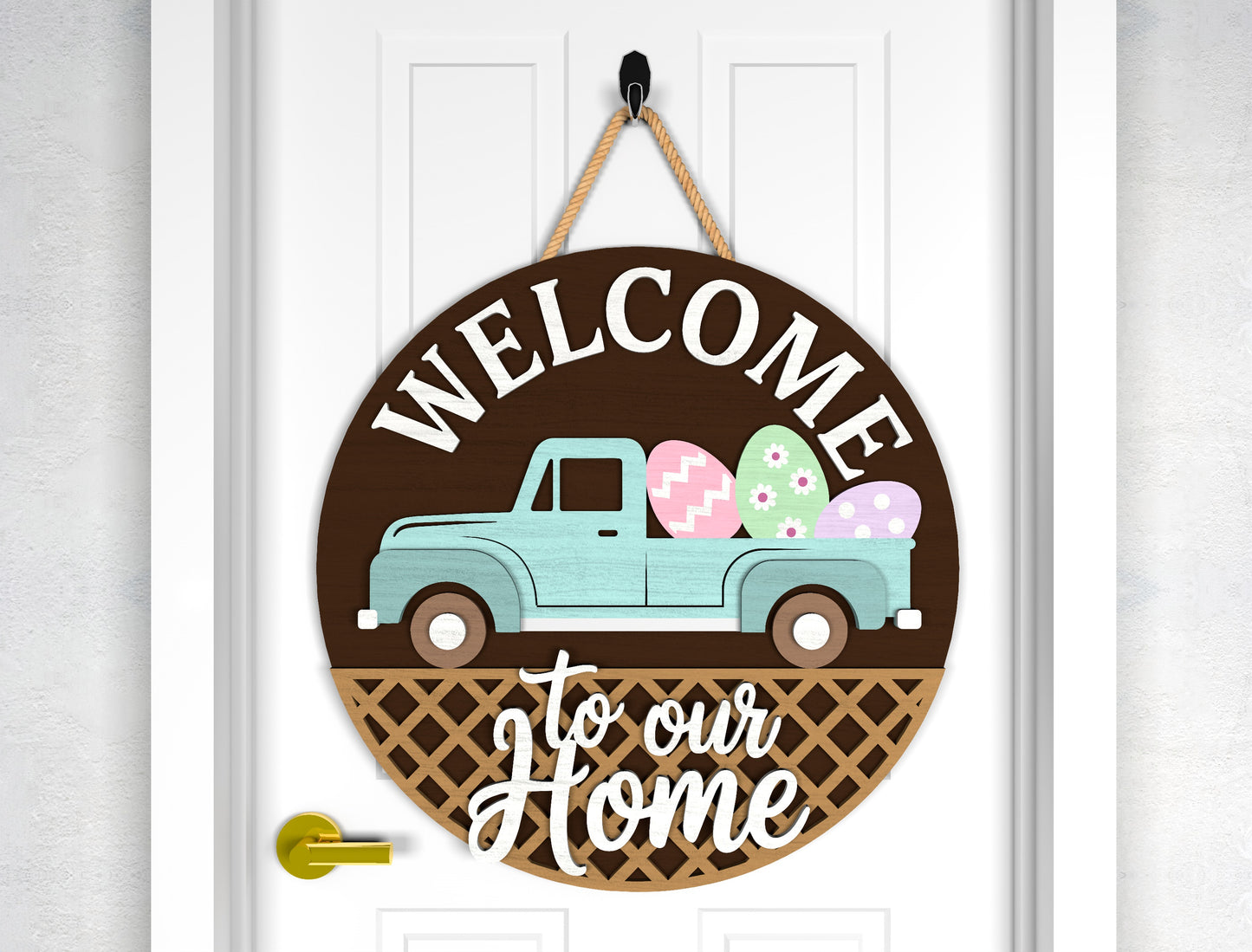 Easter Truck Farmhouse Door Sign SVG Welcome Home Carrot for Glowforge