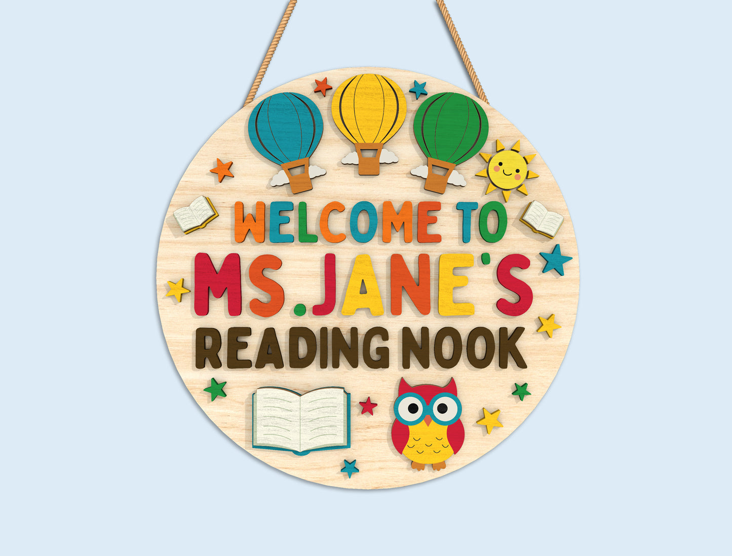 Personalized Classroom Door Sign SVG Bundle Laser Cut File for xTool and Glowforge