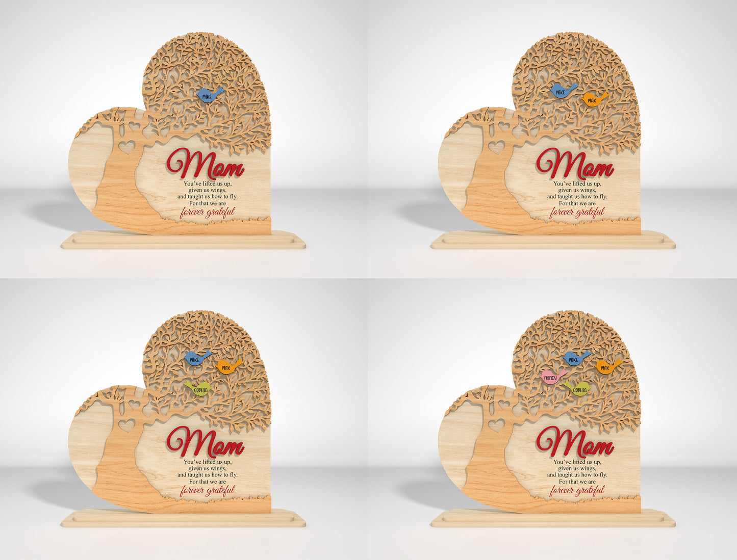 Bird Family Name Sign SVG Bundle for Glowforge and xTool