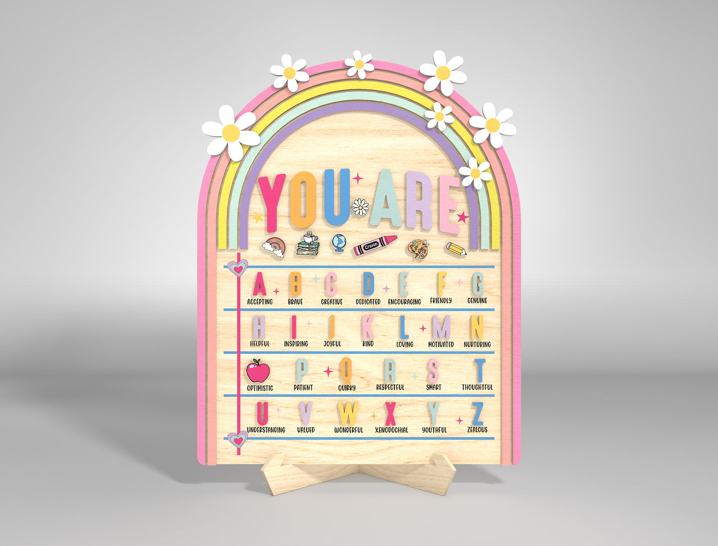 Teacher Appreciation Standing Sign Laser Cut File for xTool and Glowforge