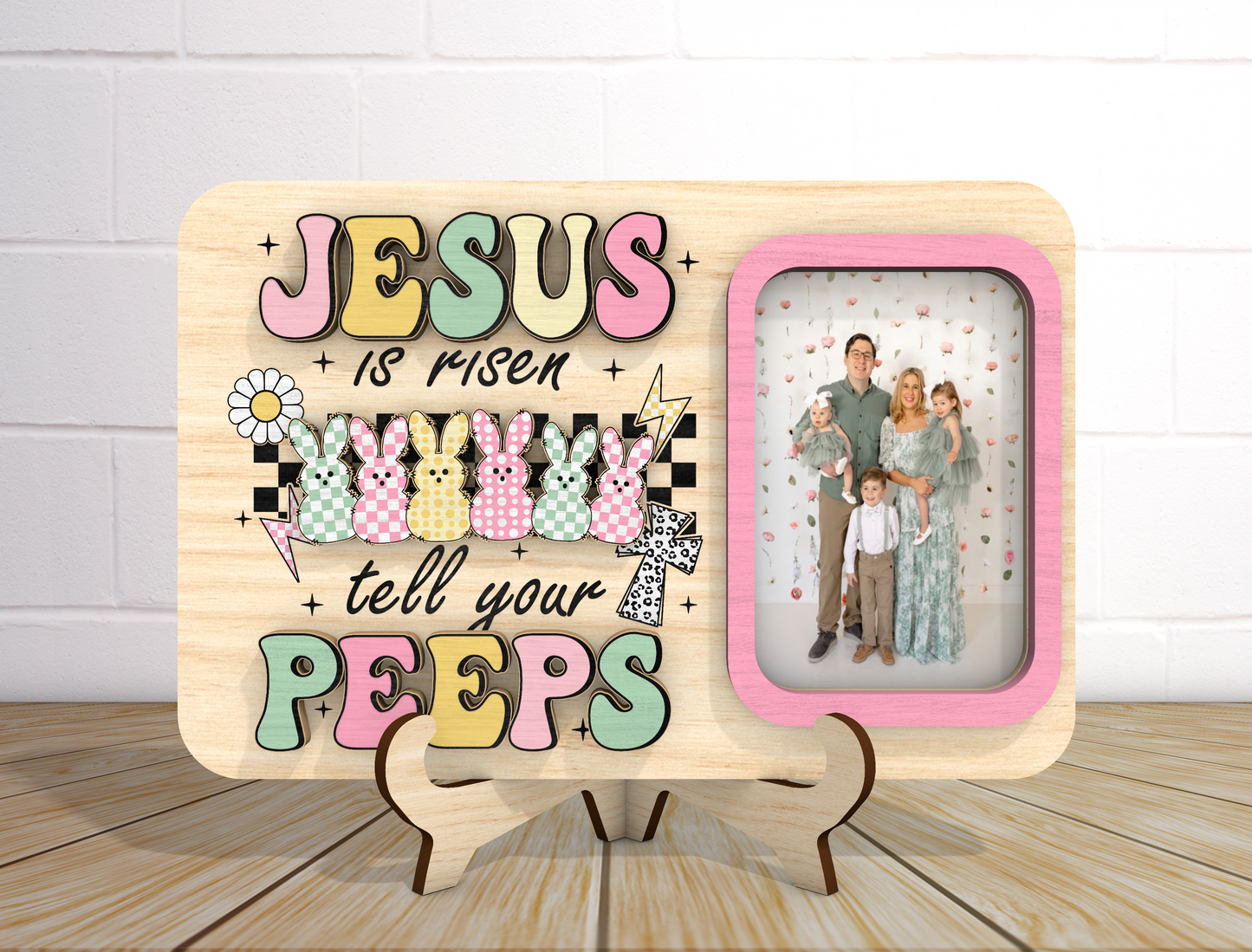 Jesus Is Risen Photo Frame SVG Bundle Christian Kids for LightBurn and xTool