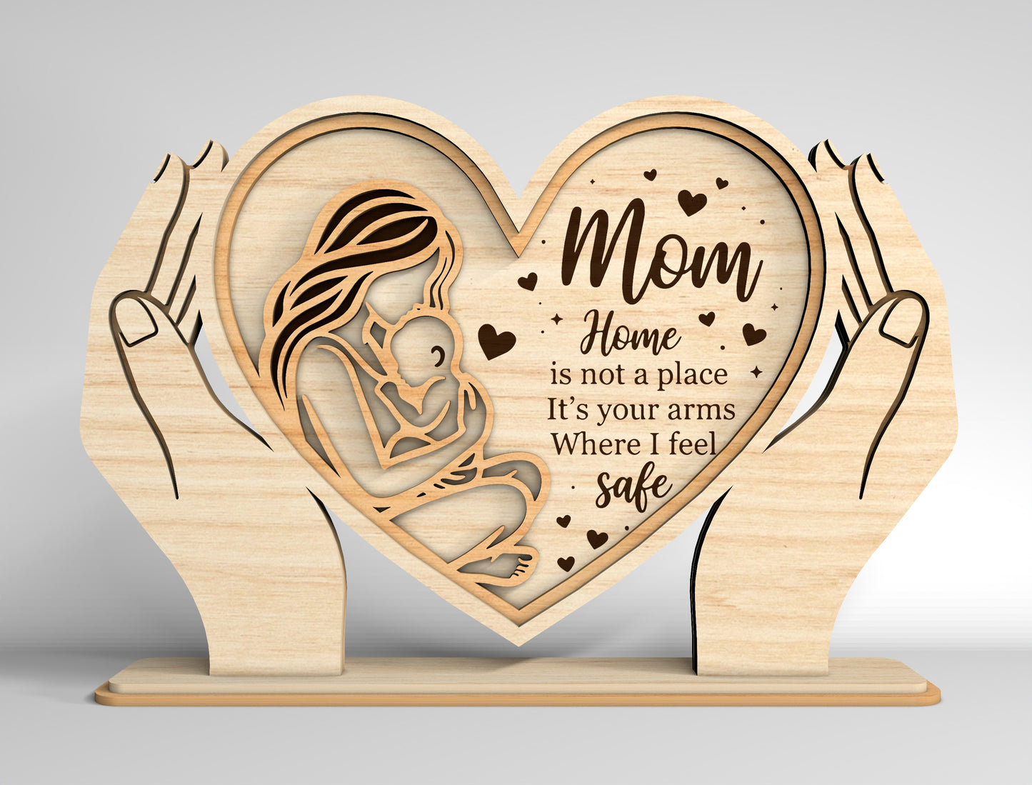 Personalized Mom Heart Stand Sign SVG Bundle for xTool and Glowforge