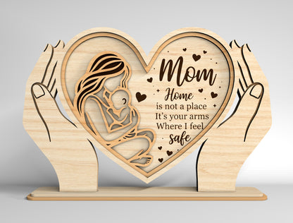 Personalized Mom Heart Stand Sign SVG Bundle for xTool and Glowforge