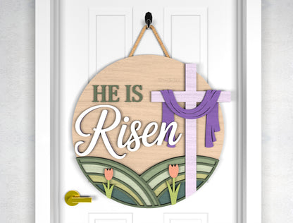 Easter Door Sign Bundle SVG 9 Bunny Faith Egg Designs for LightBurn and xTool