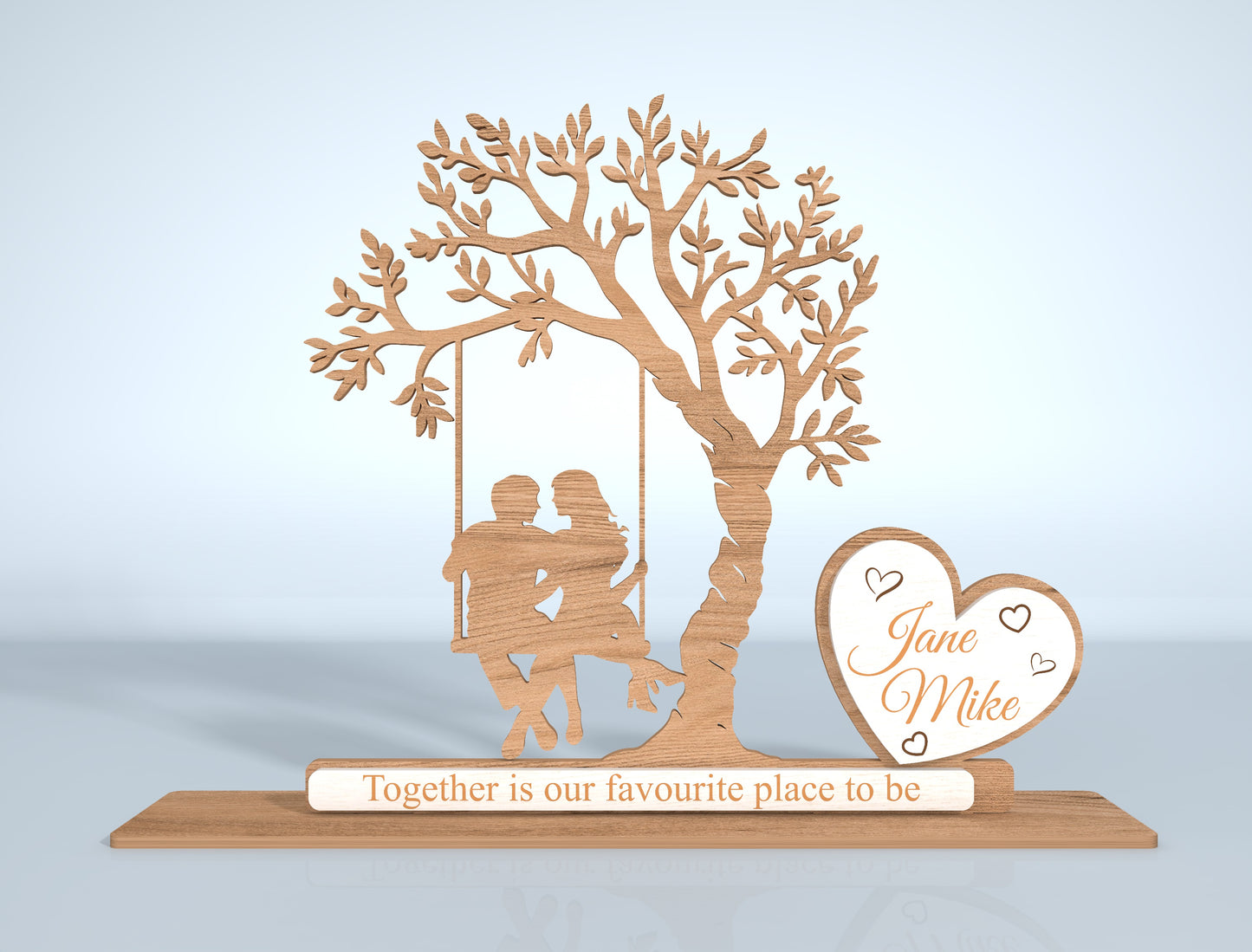 Personalized Couple Tree Swing Laser Cut File Bundle | Romantic Wedding Decor | Wooden Love Art | Glowforge, xTool, LightBurn, etc.