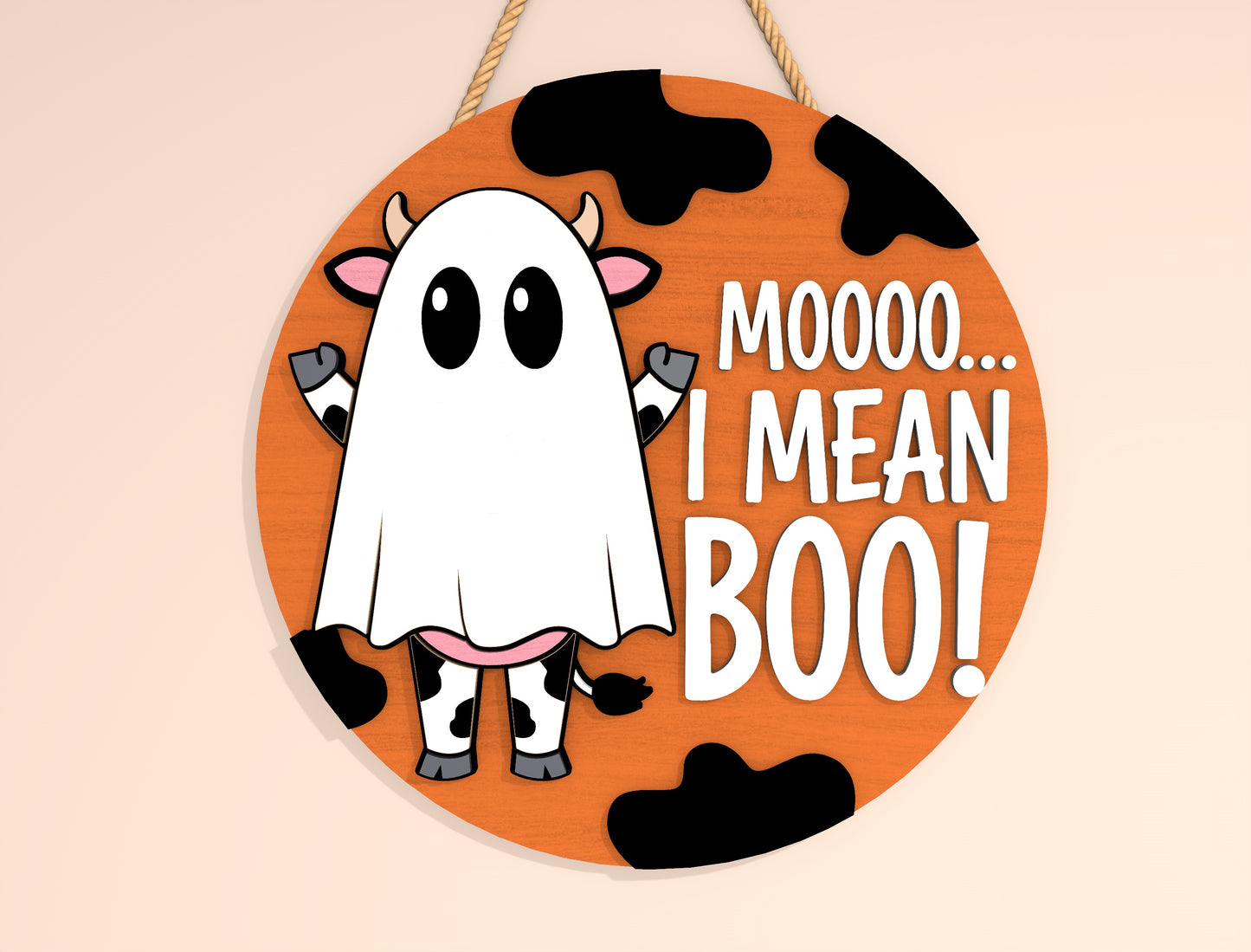 Funny Halloween Round Door Hanger SVG Bundle Laser Cut File | 6 Spooky Quote Designs | Front Door Decor | Glowforge, xTool, LightBurn, etc.
