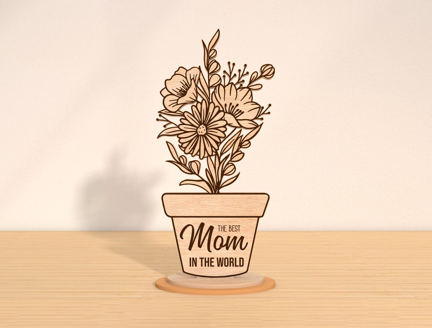 Mom Flower Pot Sign SVG Bundle Mother's Day for LightBurn and xTool